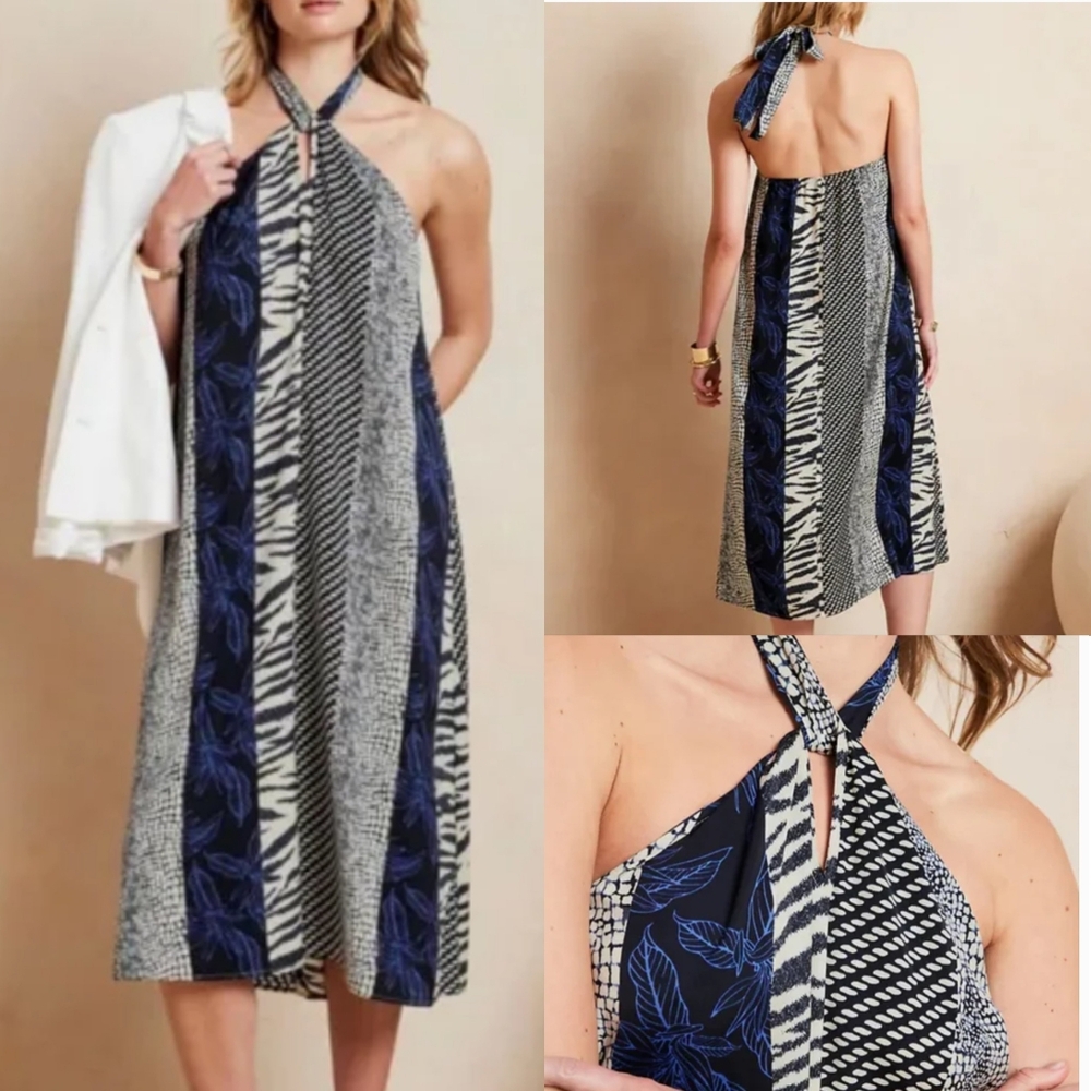Banana Republic Twist-Neck Midi Dress Sz Small Petite